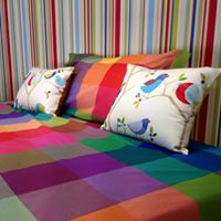 Tessile letto quadri colorati Bossi