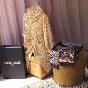 Biancheria bagno Roberto Cavalli leopardato animalier